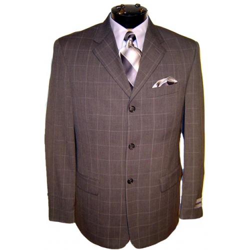 Giorgio Cosani Dark Gray/Silver Windowpanes Super 100S Wool Suit 853